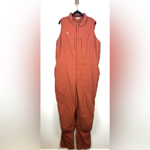 Duluth Heirloom‎ Gardening Coveralls Size XXL Orange Wicking Jumpsuit Sleeveless - Picture 2 of 15